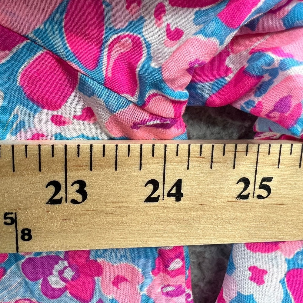 Lilly Pulitzer Womens Peasant Blouse XL Resort Coastal Preppy Colorful Floral - Picture 6 of 10
